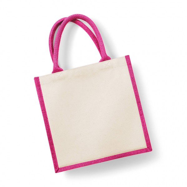 Eko torba z juty i bawełny W421 Fuchsia