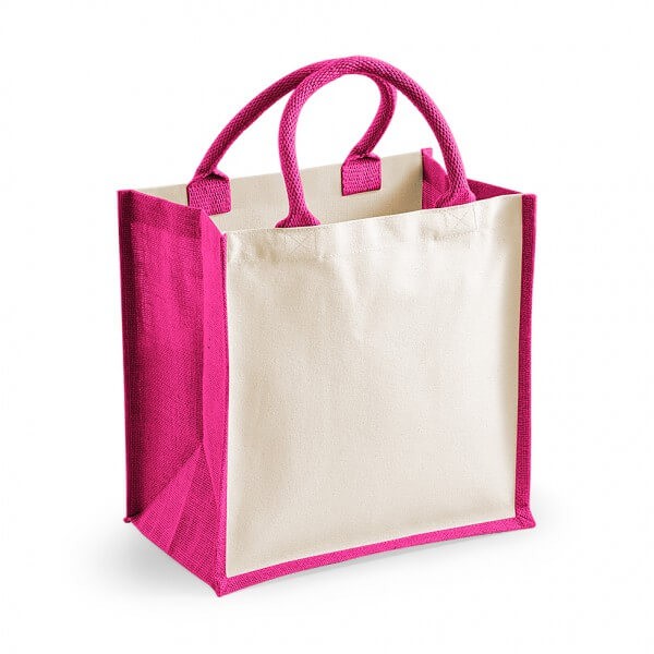 Eko torba z juty i bawełny W421 Fuchsia