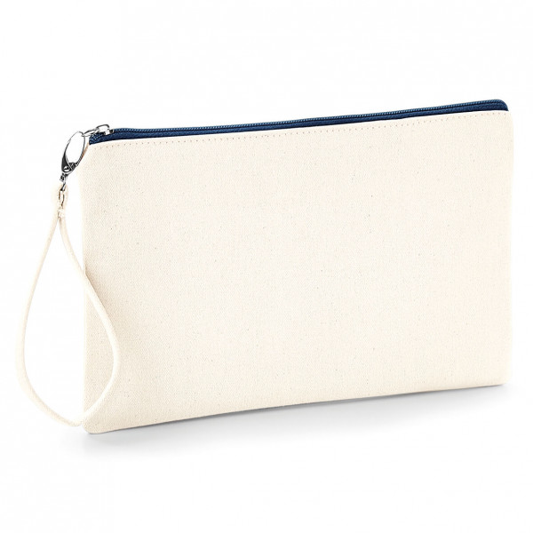 Bawełniana Płócienna Eko Kosmetyczka / Torebka W520 Natural / Navy