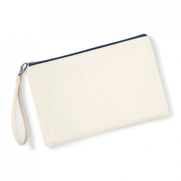 Bawełniana Płócienna Eko Kosmetyczka / Torebka W520 Natural / Navy