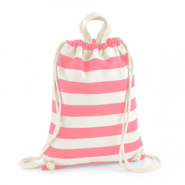 Eko worek / plecak ekskluzywny z bawełny W686 Natural /  Pink