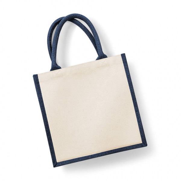 Eko torba z juty i bawełny W421 Navy