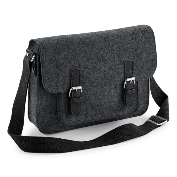 Filcowa torba listonoszka BG736 CHARCOAL MELANGE / BLACK