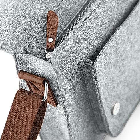 Filcowa torba listonoszka BG736 GREY MELANGE / TAN