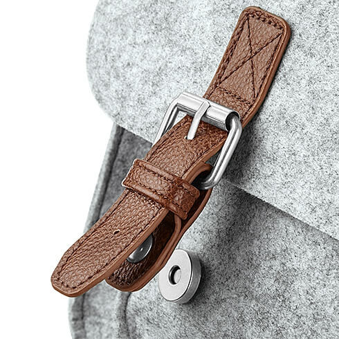 Filcowa torba listonoszka BG736 GREY MELANGE / TAN
