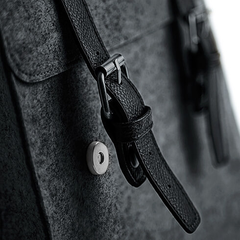 Wysokiej jakości filcowy plecak BG735 CHARCOAL MELANGE / BLACK