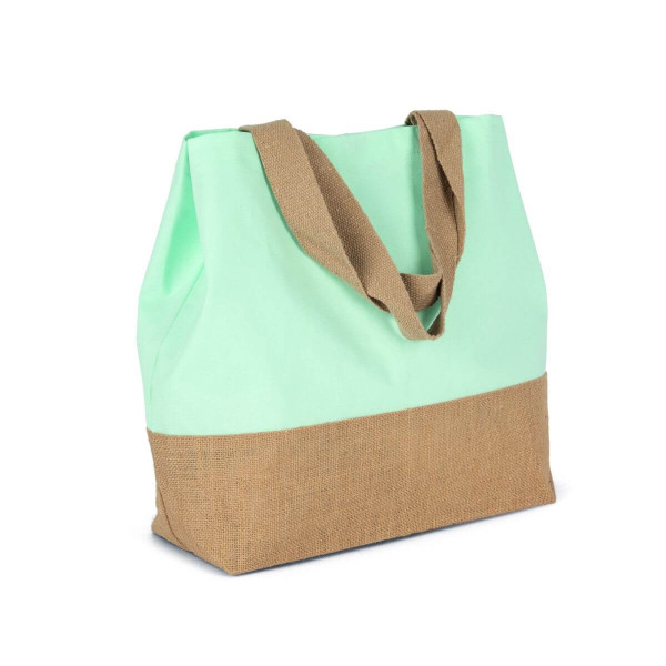 Eko torba płócienna z dnem z juty KI0235 Ice Mint / Natural