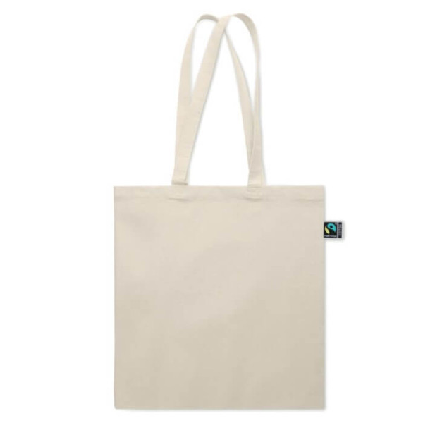 Eko Torba Na Zakupy z Grubej Bawełny Fairtrade 180 gr/m² z Dnem i Bokami MO2094-13 Naturalny