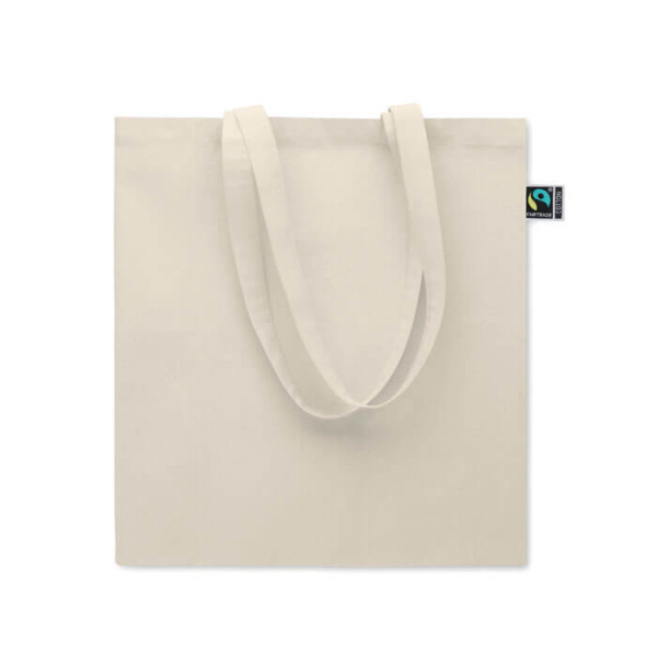 Eko Torba Na Zakupy z Grubej Bawełny Fairtrade 180 gr/m² z Dnem i Bokami MO2094-13 Naturalny