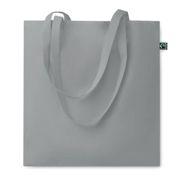 Kolorowa Eko Torba Na Zakupy z Bawełny Fairtrade 140 gr/m² MO2098-07 Szary