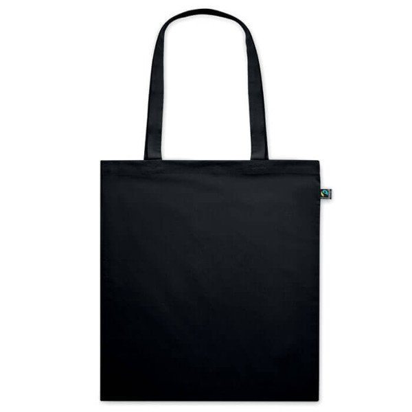 Kolorowa Eko Torba Na Zakupy z Bawełny Fairtrade 140 gr/m² MO2098-03 Czarny