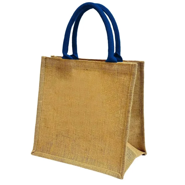 Torba Z Juty Na Zakupy CP905M Natural Royal Blue
