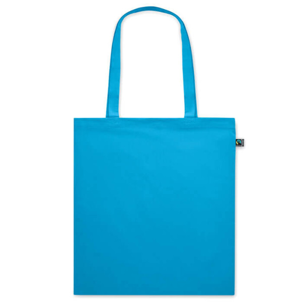 Kolorowa Eko Torba Na Zakupy z Bawełny Fairtrade 140 gr/m² MO2098-12 Turkusowy