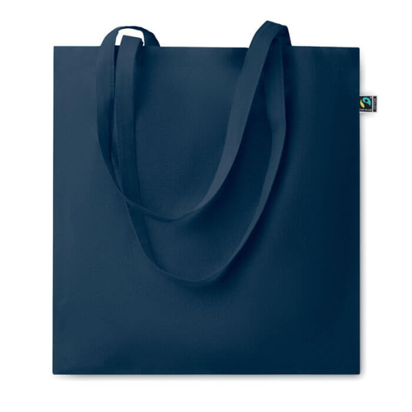 Kolorowa Eko Torba Na Zakupy z Bawełny Fairtrade 140 gr/m² MO2098-04 Granatowy