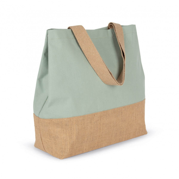Eko torba płócienna z dnem z juty KI0235 Sage / Natural