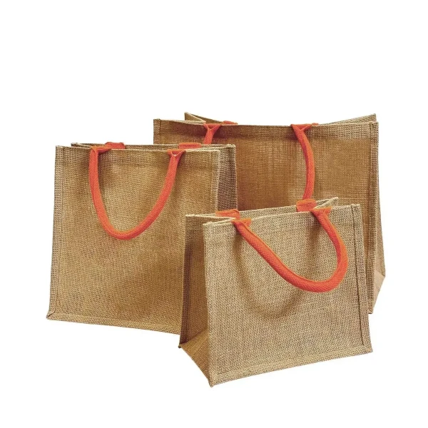 Torebka Jutowa Na Lunch CP905S Natural Orange Set