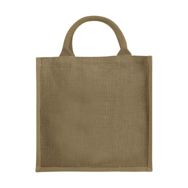 Jutowa Midi Torba Prezentowa lub Na Zakupy z Kolorowymi Bokami PC120134-00 Naturalny