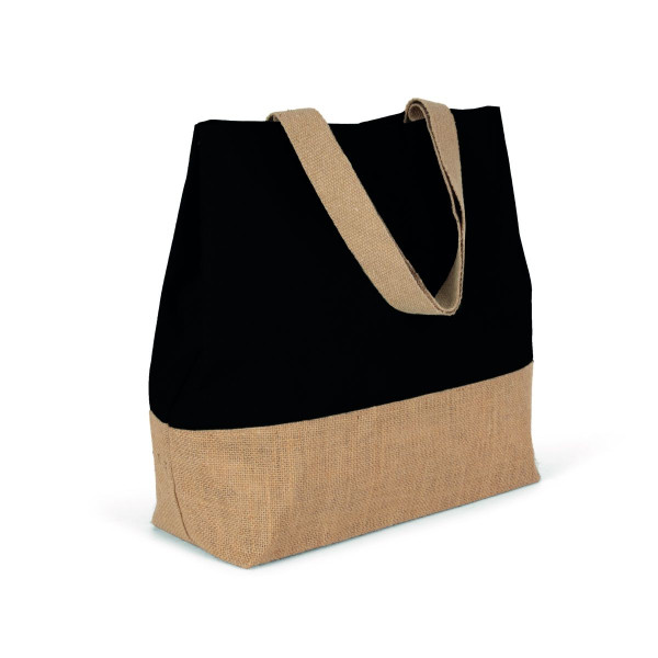 Eko torba płócienna z dnem z juty KI0235 Black / Natural