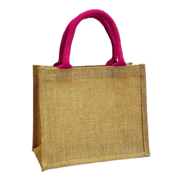 Torebka Jutowa Na Lunch CP905S Natural Fuchsia