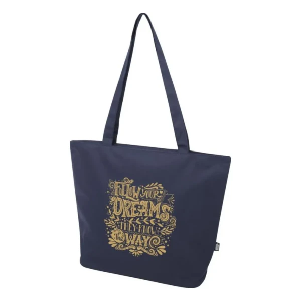 Torba Na Zakupy Zapinana Na Zamek z Recyklingu RPET PC130052-55 Granatowy