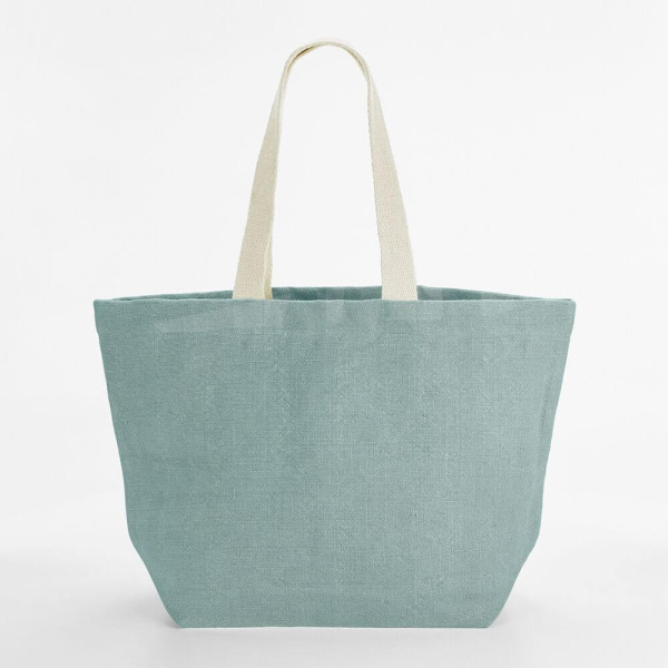 Eko Torba Plażowa lub Na Zakupy z Miękkiej Pranej Juty W466 Duck Egg Blue