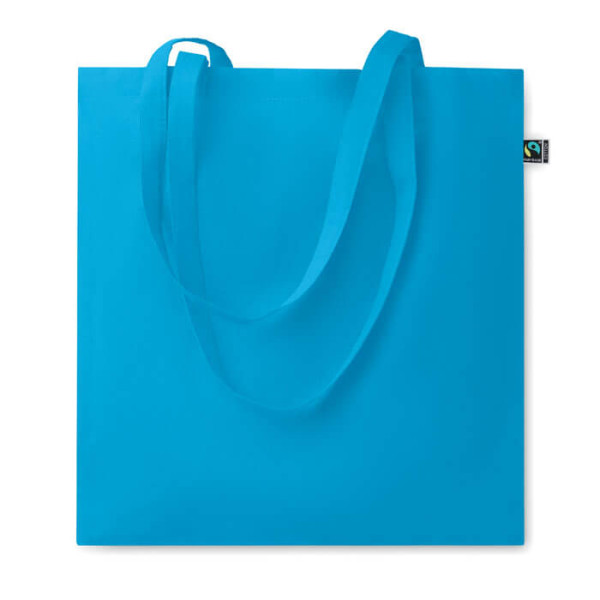 Kolorowa Eko Torba Na Zakupy z Bawełny Fairtrade 140 gr/m² MO2098-12 Turkusowy