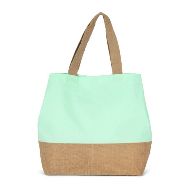 Eko torba płócienna z dnem z juty KI0235 Ice Mint / Natural