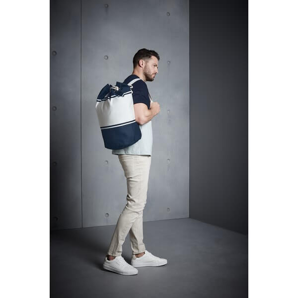 Płócienny Eko Worek Plażowy / Sportowy QD27 Navy / Off White