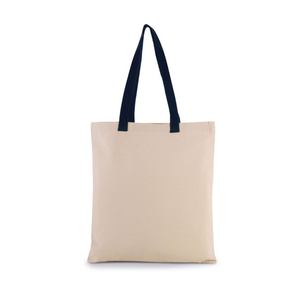 Eko torba płócienna z kolorowymi uchwytami z nadrukiem KI0277 Natural / Navy
