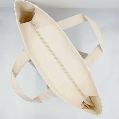 Torba na zamek z nadrukiem: Przewodnik po bezpiecznych i stylowych gadżetach reklamowych 9 Plocienna Torba TOTE z Podwojnymi Uchwytami Zamykana Na Zamek W604 Natural 4