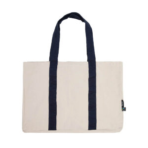 Płócienna organiczna duża torba zapinana na zamek z wew. kieszenią NEO90054