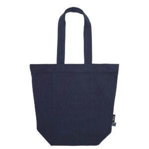 Płócienna organiczna płaska torba z dnem zapinana na zamek z wew. kieszenią NEO90053