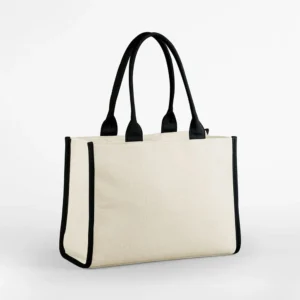 Torba Shopper Polycotton z Zamkiem, Wew. Kieszenią i Podszewką QD633
